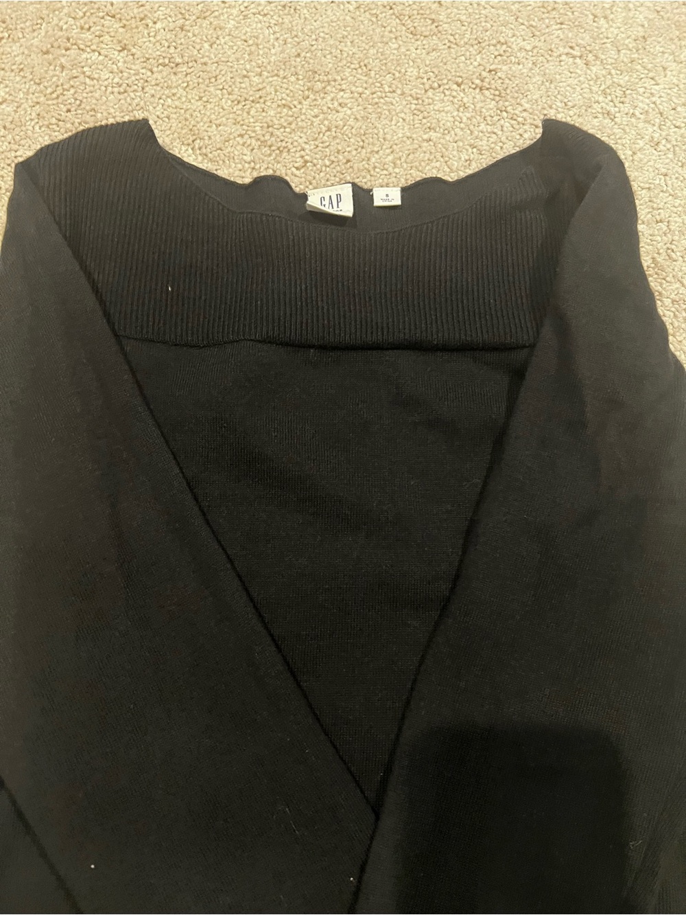 GAP Black Scoop Neck Ribbed Yoke Sweater